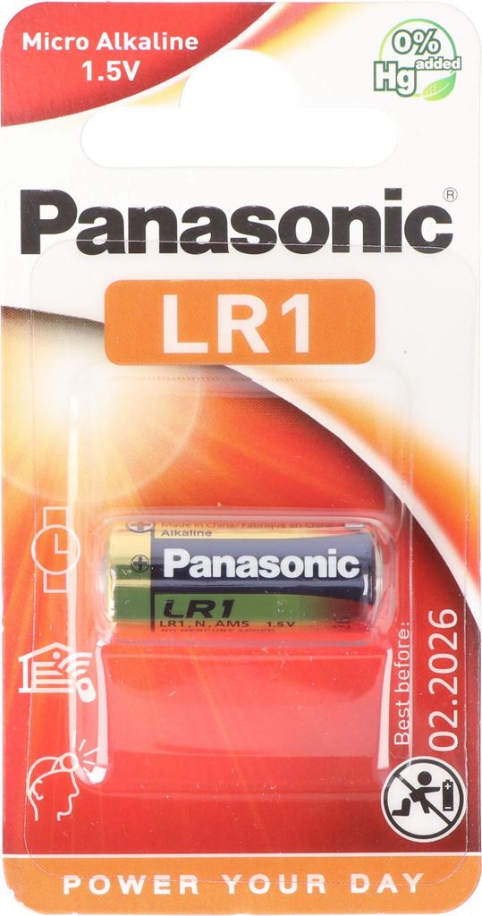 Panasonic - Alkaline Battery Lr1 1.5V Blister 1 Einheit
