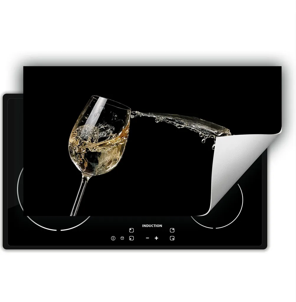 DarHaus Piastra di copertura per stufa 90x52 cm Tappetino antiscivolo Roll-up, nero - Vino
