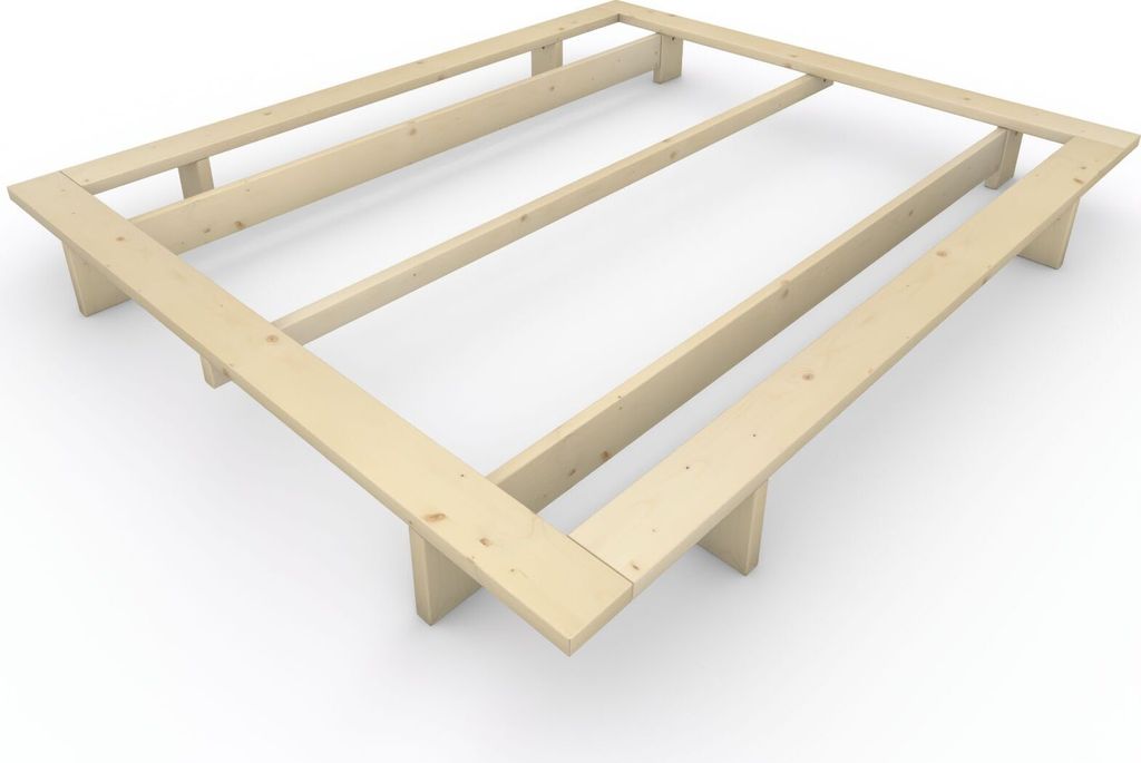 Massivholzbett im japanischen Stil "Komorebi" 180x220 Fichte