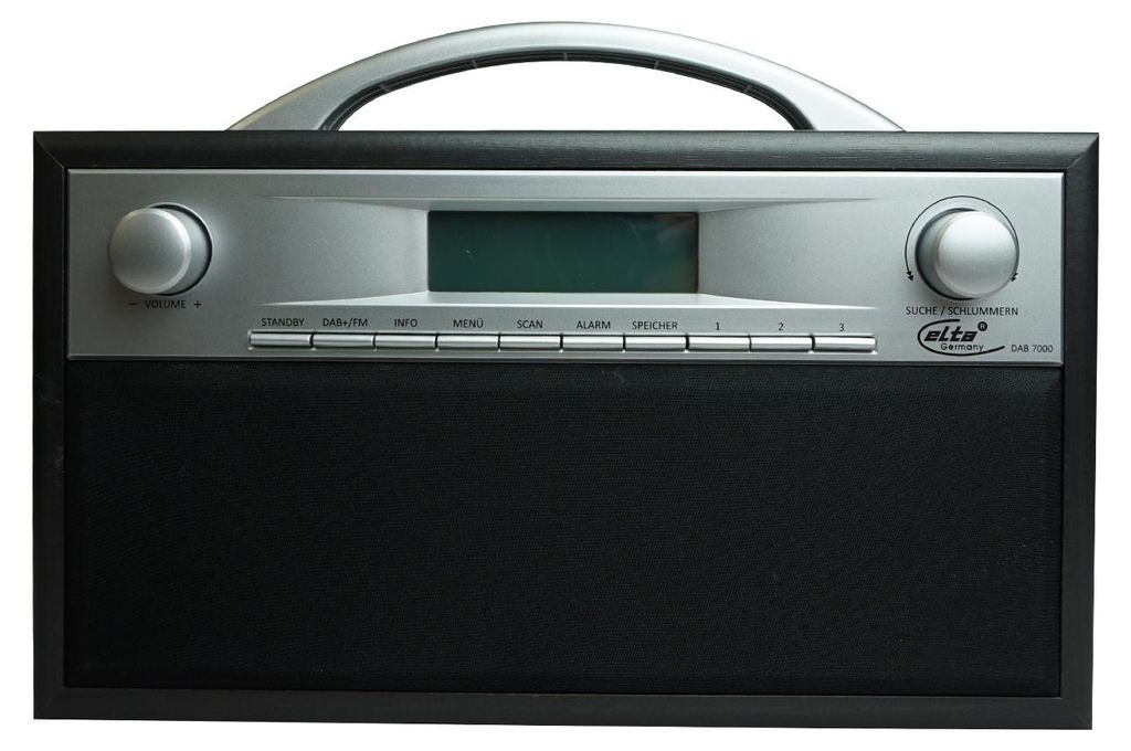 ELTA DAB-7000.1 DAB+ Radio, Holzgehäuse, Schwarz/ Grau