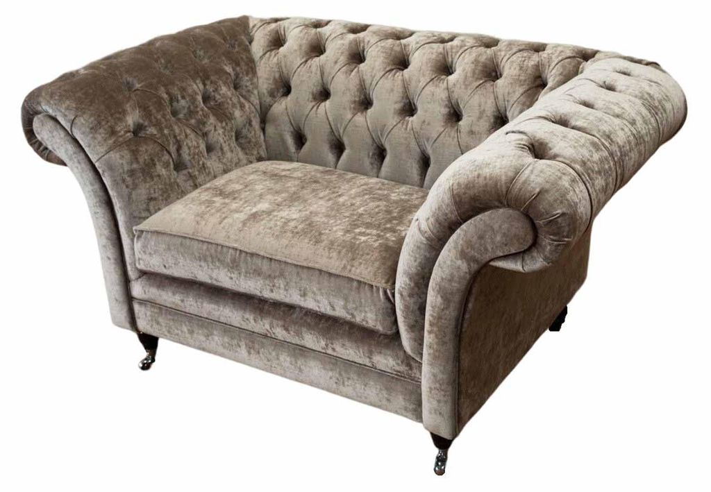 Design Chesterfield Sessel 1 Sitzer Couch Polster Luxus Textil Sofas