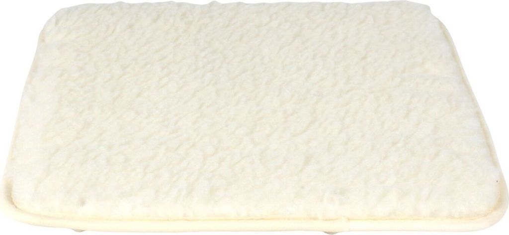 Lammflor Stuhlkissen 40x40cm Sitzkissen Sitzunterlage Stadionkissen Kälteschutz, Farbe:natur