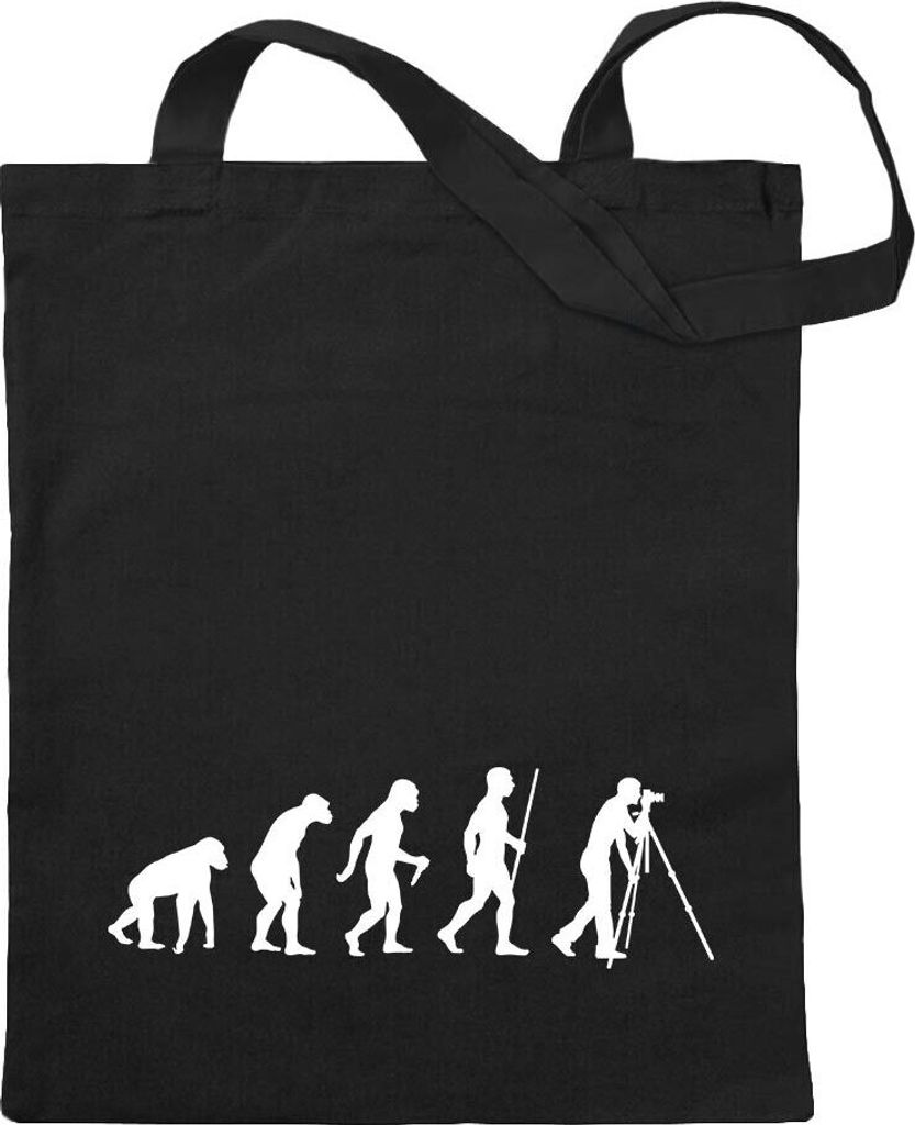 Kiwistar - Baumwolltasche - schwarz - Fotograf Fotografie Evolution - Tragetasche Stoffbeutel Umhängetasche Langer Henkel