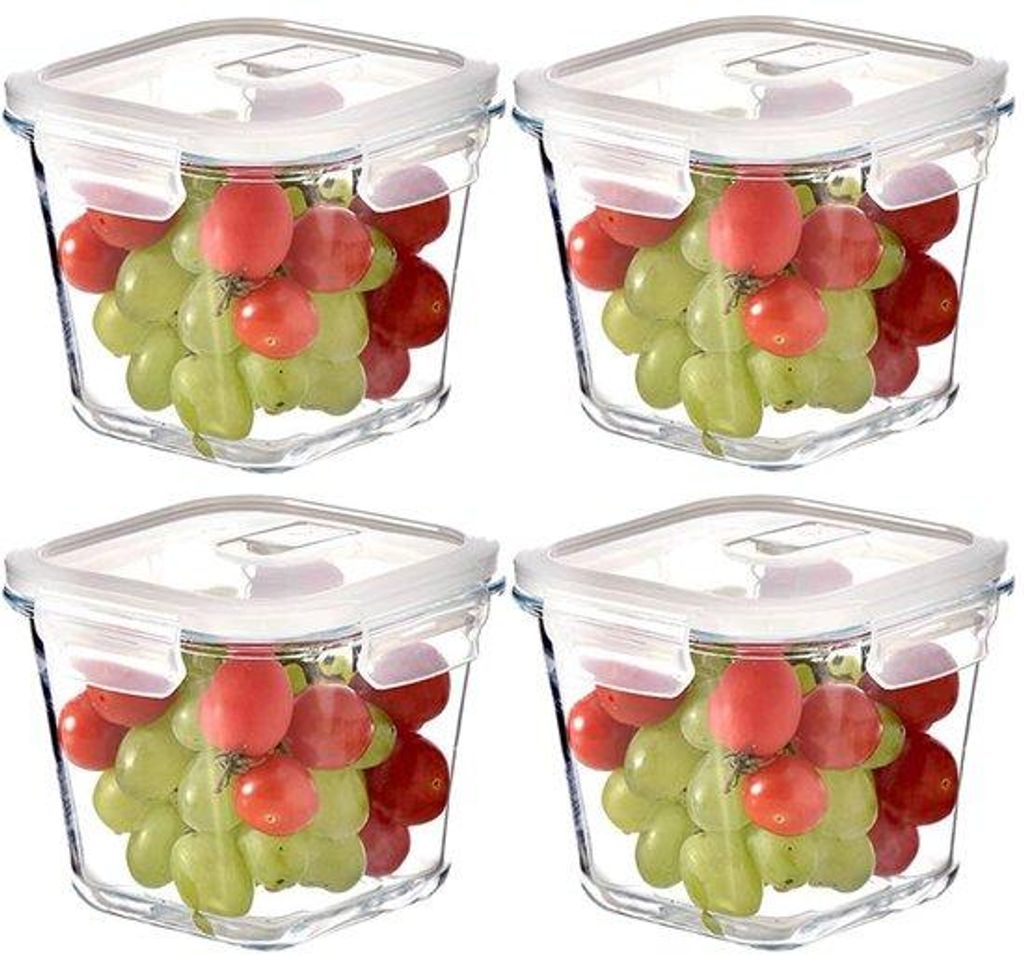 Glaserne 950ml Vorratsdose mit Deckel für Suppe und Essen, BPA-frei, 4-kompartiment