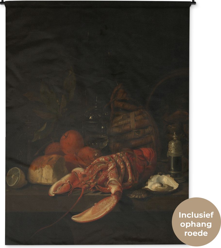 MuchoWow Wandteppich Wandbehang Stilleben - Gemälde von Jan Davidsz. de Heem 150x200 cm Tapisserie Dekoration Wandtuch - Wandaufhängung - Moderner