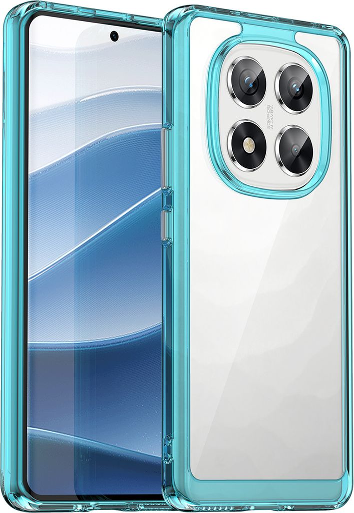 Schutzhülle für Xiaomi Redmi Note 14 Pro 5G Klar Rückseite Stoßfeste TPU Silikon Bumper Hülle Hellblau