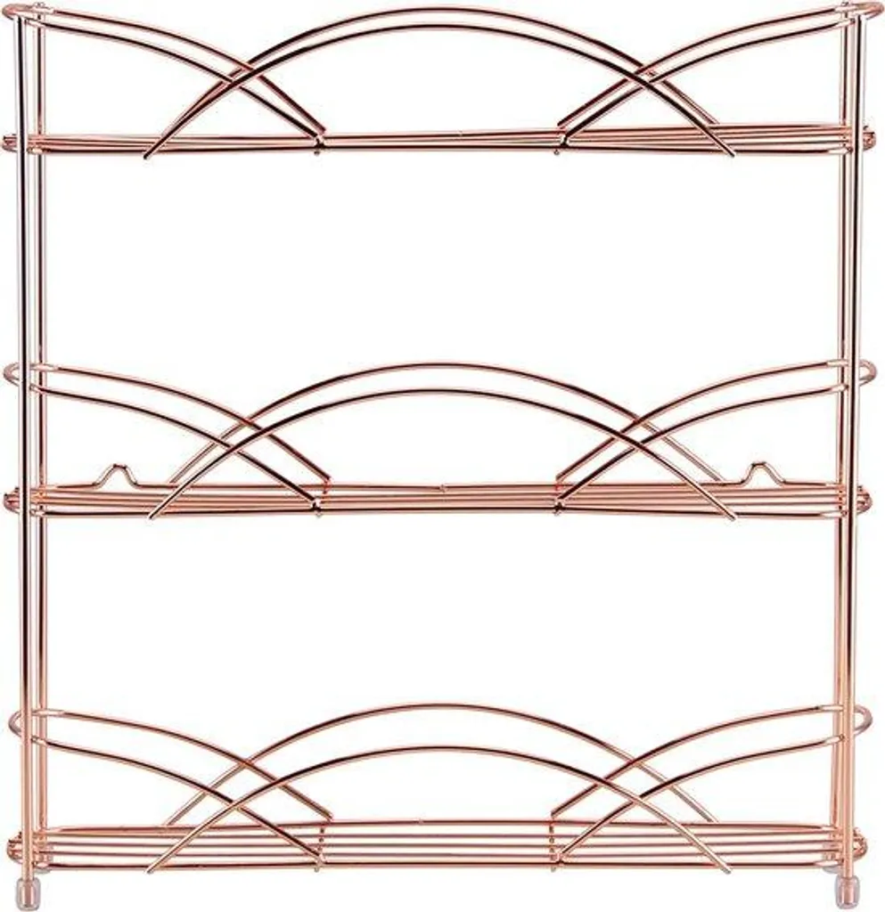 Rangement de cuisine 3 étages en cuivre pour épices et accessoires