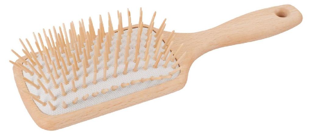 Redecker Holzhaarbürste, gerade Holzstifte, eckig / groß