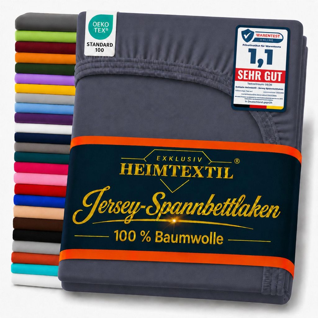 EXKLUSIV HEIMTEXTIL Jersey Spannbettlaken 200 x 220 cm Produktbild 