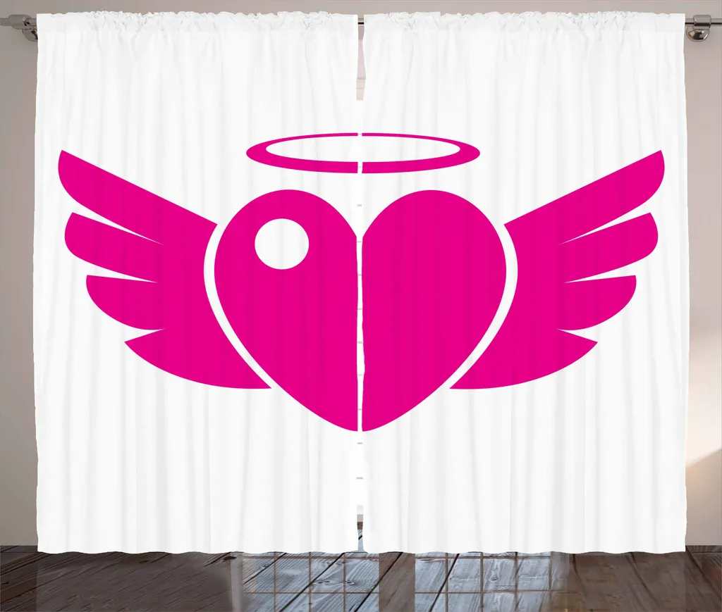 Tende ABAKUHAUS 280x175 cm Rosa Bianco - Stile Cuore Romantico Eros