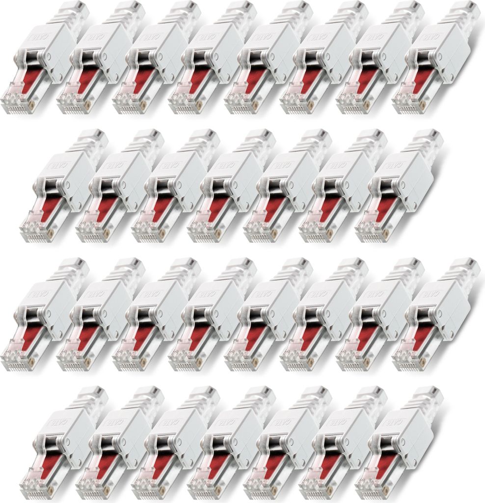 Netzwerkstecker 30x Cat6 RJ45 Stecker Netzwerk Montage Werkzeuglos Cat5 Cat7 LAN
