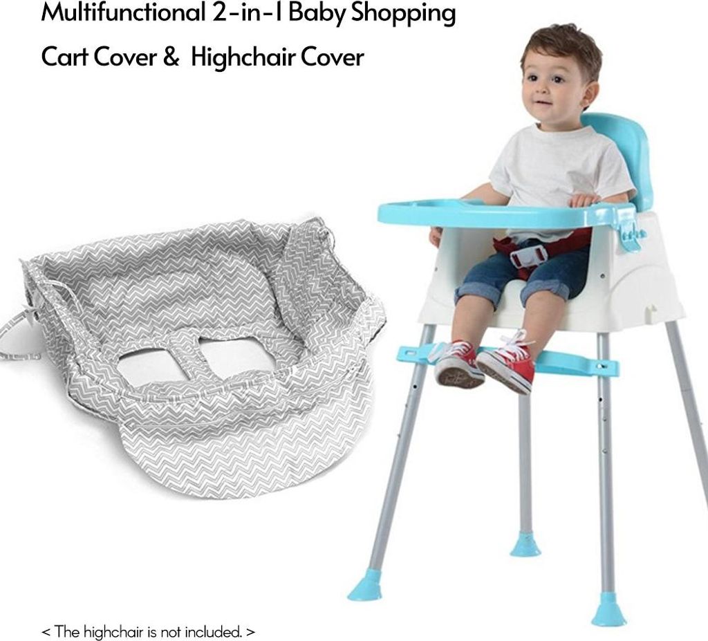 Multifunktionale 2-in-1-Abdeckung für Baby-Einkaufswagen, Kinder-Hochstuhl mit verdicktem, weichem Kissen, transparenter Telefonhalter für Jungen...