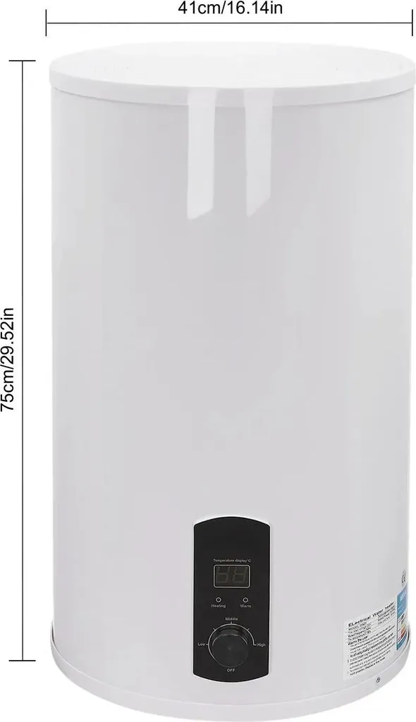 Chauffe-eau pour famille 120L - Solution murale verticale 2000 Watts - 2