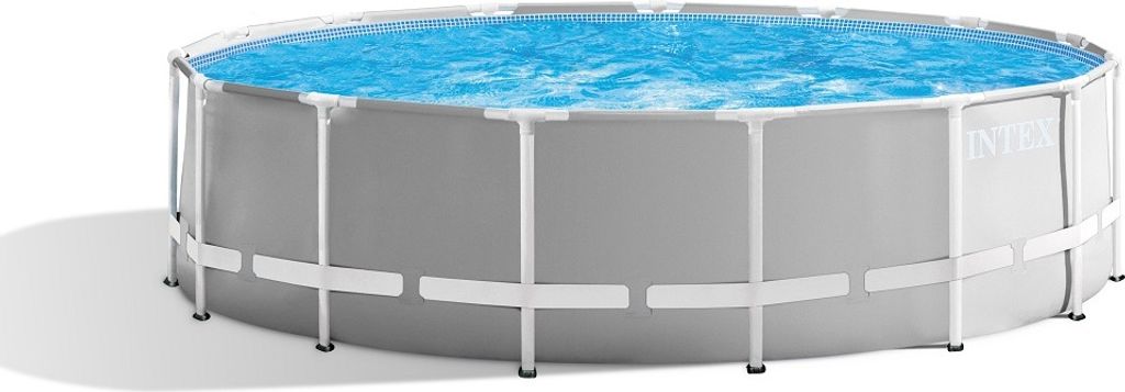 Intex 26726GN, 16805 l, Gerahmter Pool, Erwachsener & Kind, Leiter, Blau, Grau, 73,4 kg