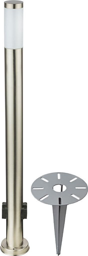 LED Stehleuchte mit Erdspieß, Edelstahl silber, H 110 cm Produktbild 