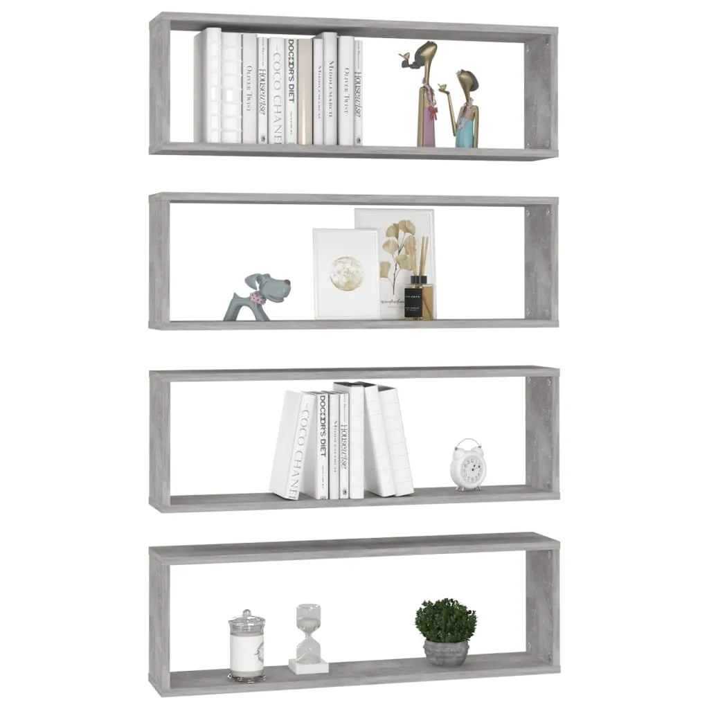 Set 4 Mensole Parete 80x15x26,5 Grigio Cemento - vidaXL Design Cubo - 4
