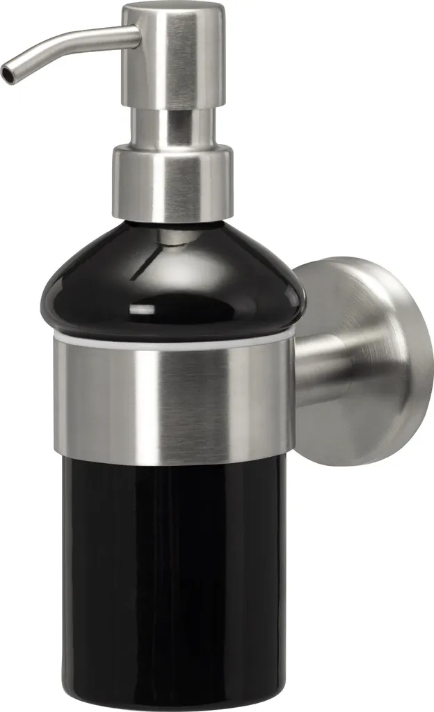 bremermann serie bagno PIAZZA KERAMIK distributore di sapone nero, acciaio inox opaco