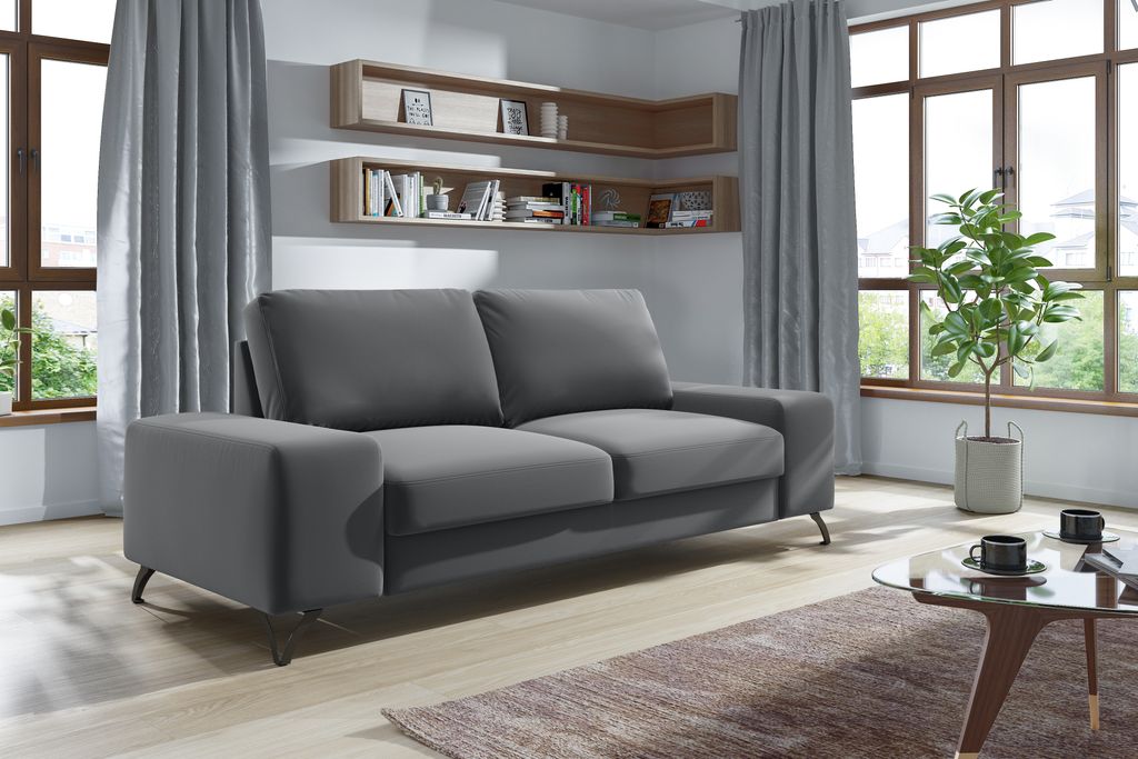 DESIGN MÖBEL Doppelsofa OLIVIO I MV 93 – Schlafsofa mit Schlaffunktion, Schlafcouch, Gästebett, Klappsofa