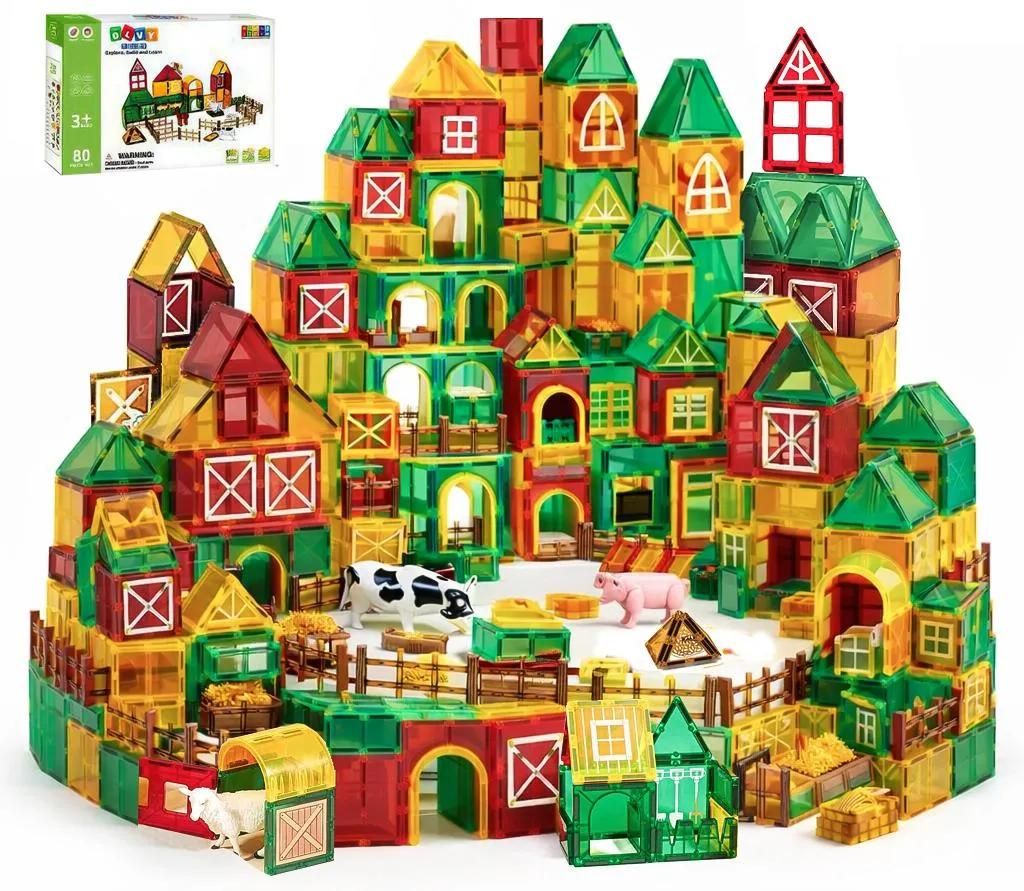 Olvy Magnetische Bausteine Montessori Spielzeug 80 pcs Produktbild 