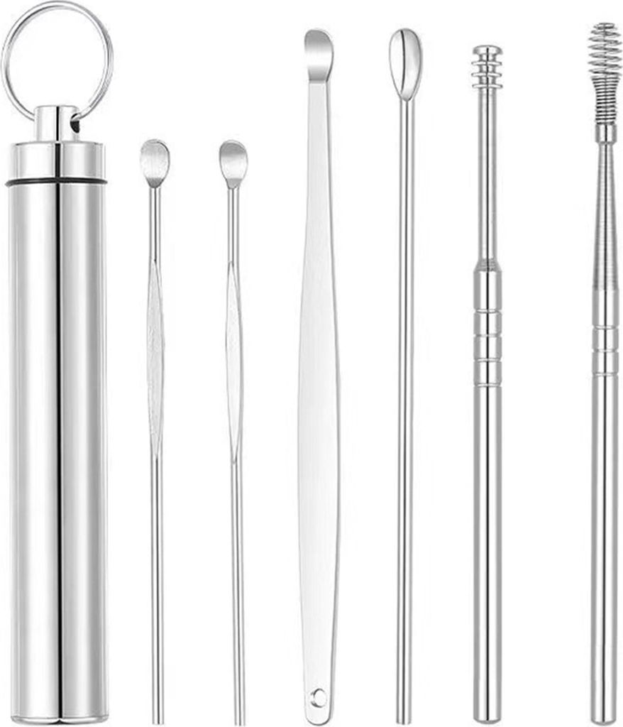 1 Set Ohrenschmalzreiniger, wiederverwendbar, polierte Oberfläche, professioneller Spiral-Ohrenschmalz-Entferner, Ohr-Pick-Reinigungswerkzeug-Kit