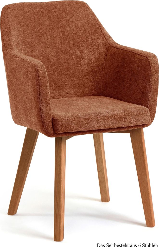 Armlehnstuhl (6er-Set) Darleen 57x87x60 Eiche geölt/Cognac