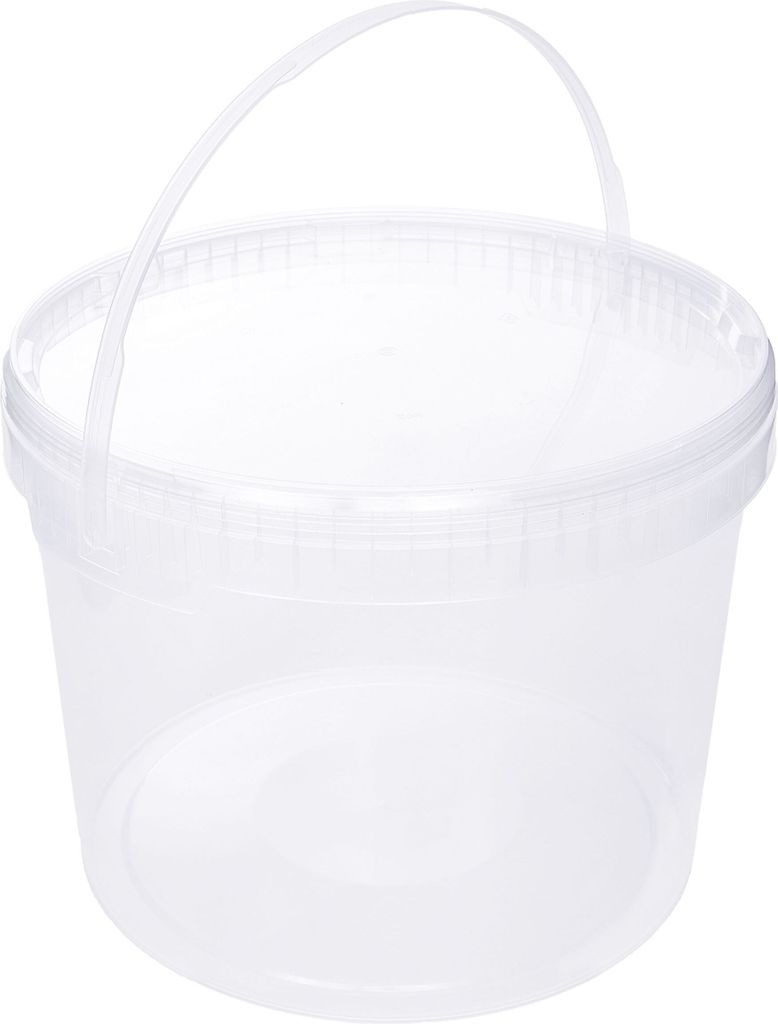 BenBow Eimer mit Deckel 5L x1 Transparent - lebensmittelecht, stabil, luftdicht, auslaufsicher, geruchsneutral - Plastikeimer mit Henkel - leer
