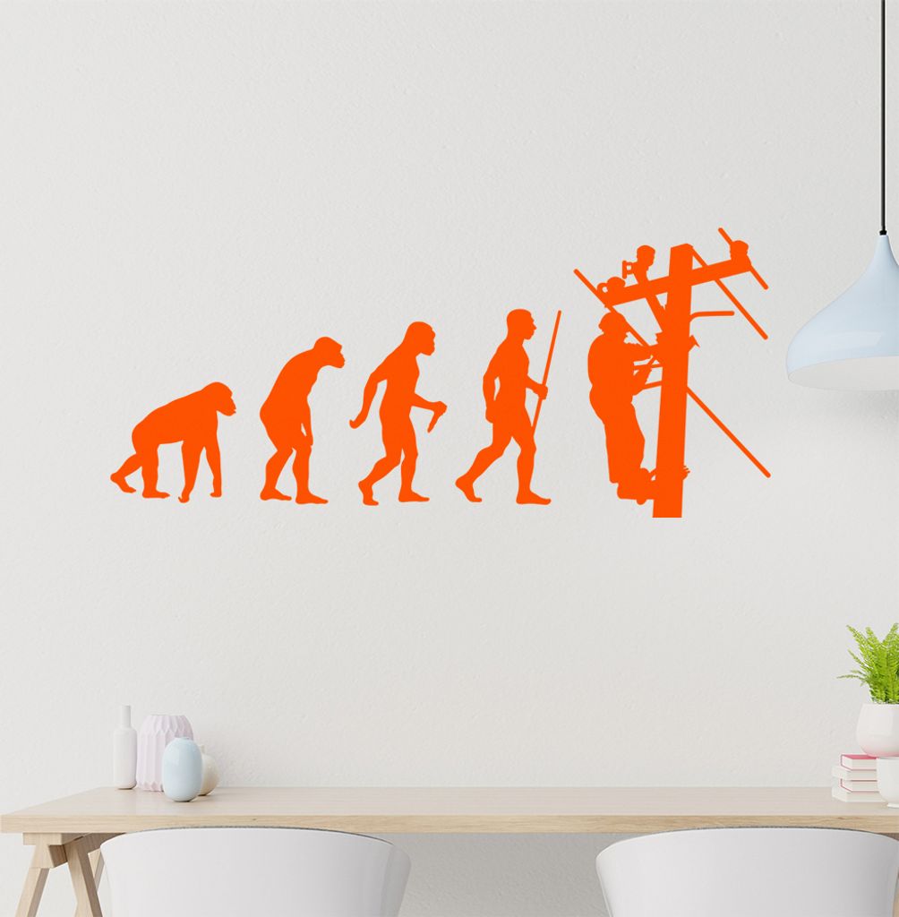 Kletterer Klettern Evolution Wandtattoo Wandaufkleber Wall Sticker - Dekoration, Küche, Wohnzimmer, Schlafzimmer, Badezimmer