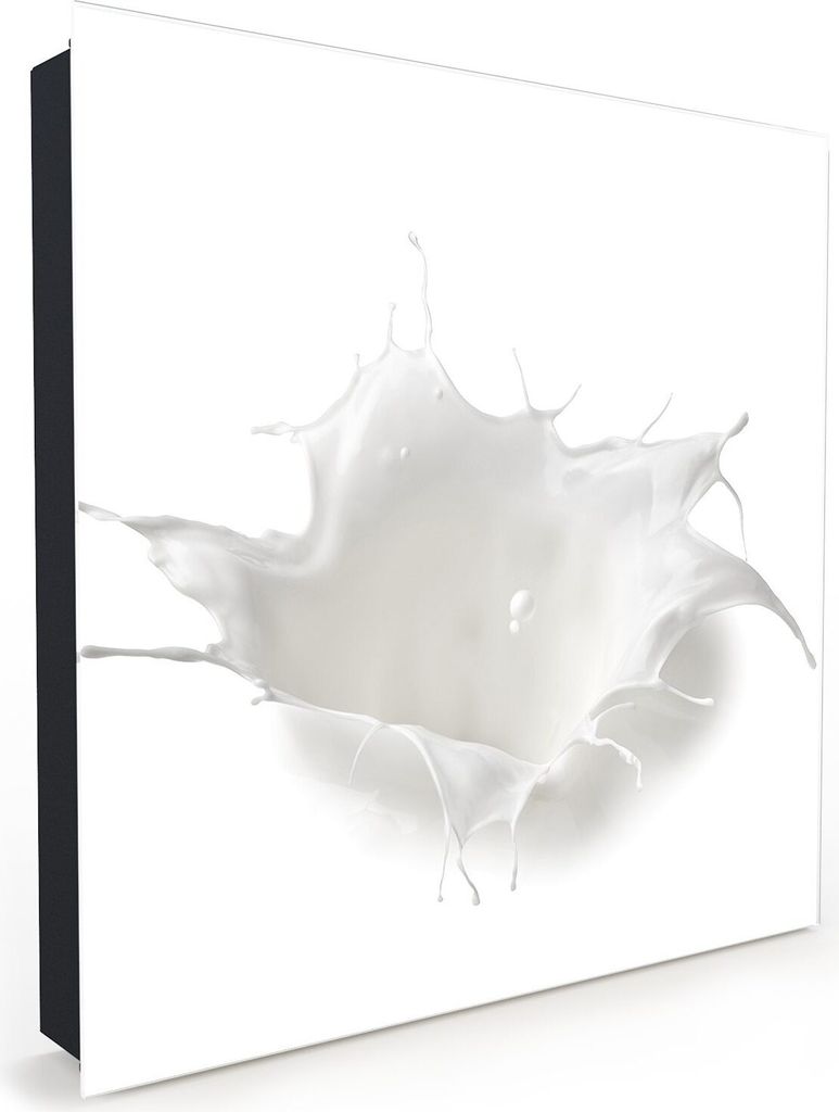 Nachbildung-Schlüsselkasten, Magnetpinnwand und Memoboard mit Glasfront Motiv Milch Splash von Nahemn