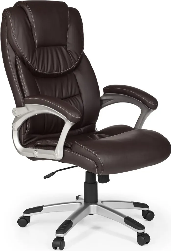 Siège de bureau direction Madrid Amstyle marron aspect cuir luxe
