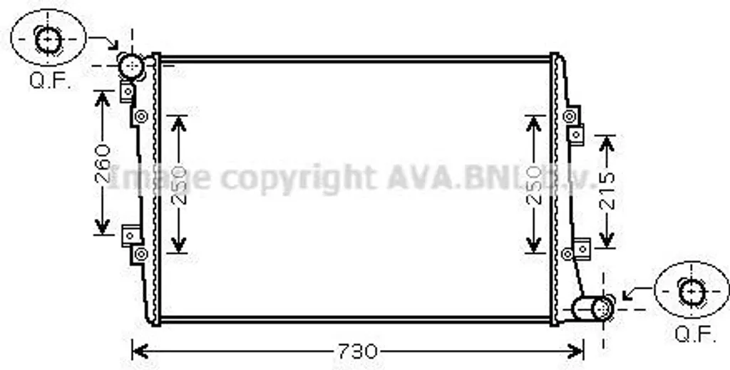 Radiateur Moteur pour VW Golf Plus et Touran - Remplacement OE 1K0121251AK