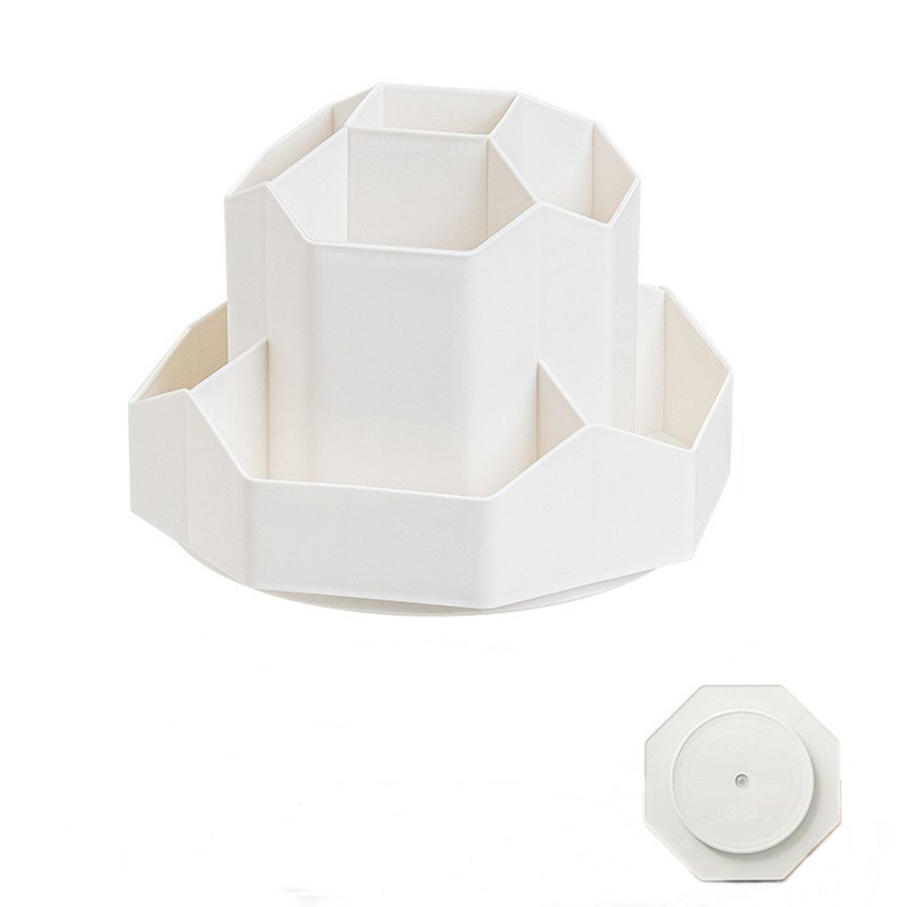 Schreibtisch Organizer 360°Drehbar 9 Fächern Große Kapazität Stiftehalte Stifte Organizer für Büro Schule Schreibtisch Bleistift Beige