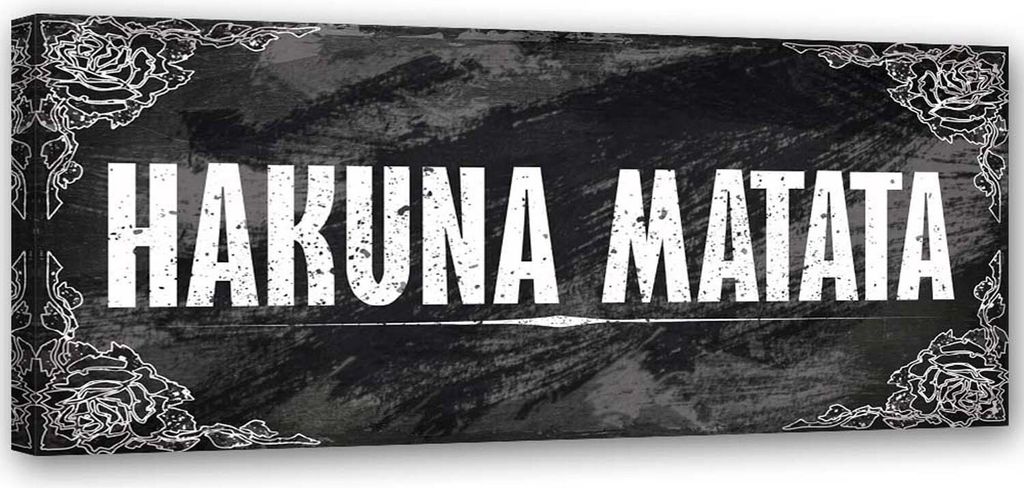 Leinwandbild hakuna matata der könig der löwen 90x30 cm Feeby grau wandbild bereit zum aufhängen