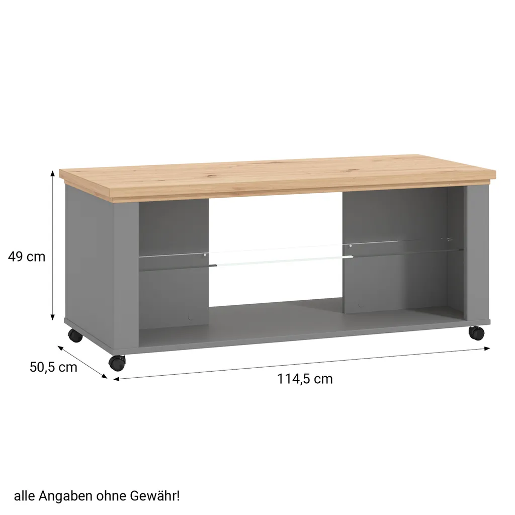 Table basse de salon en chêne massif gris - Meuble de séjour chaleureux - 3