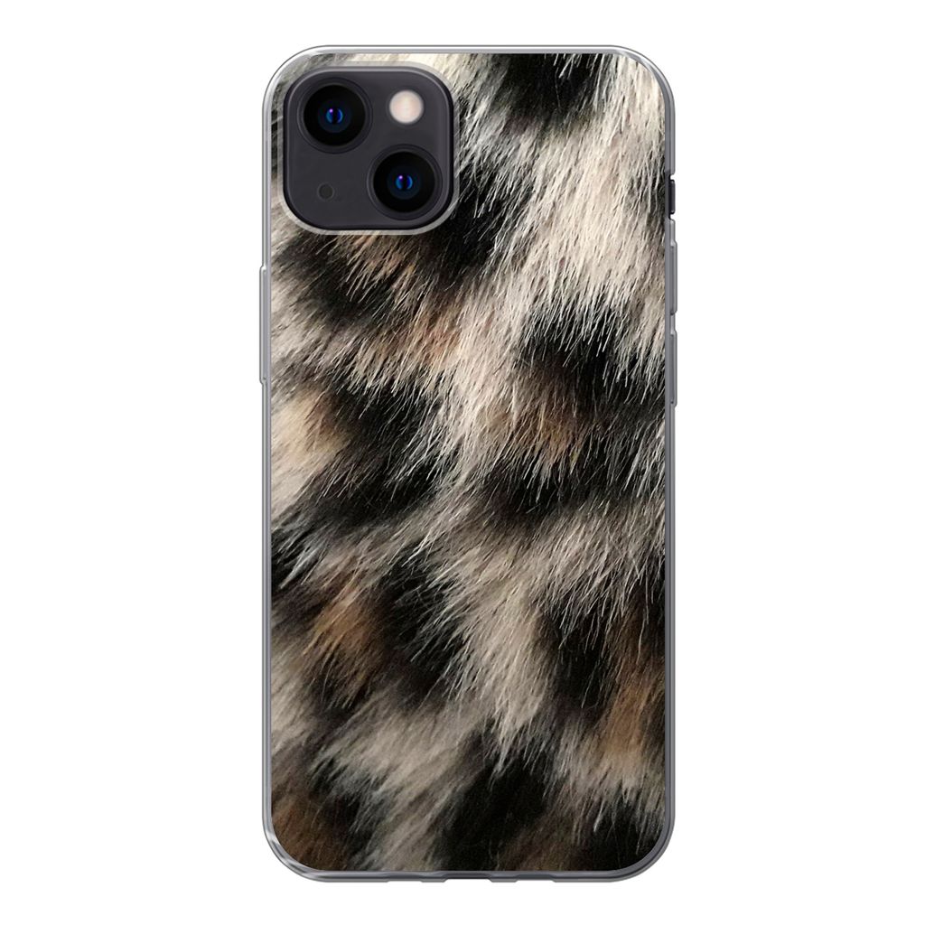 MuchoWow Handyhülle Schutzhülle Hülle für iPhone 13 Nahaufnahme Pantherdruck Silikon Softcase Handy Hülle - Karteninhaber