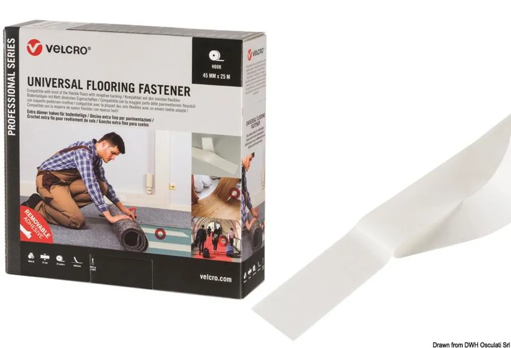 Fixation au sol universelle VELCRO Brand Osculati 65.454.25 pour Bateau