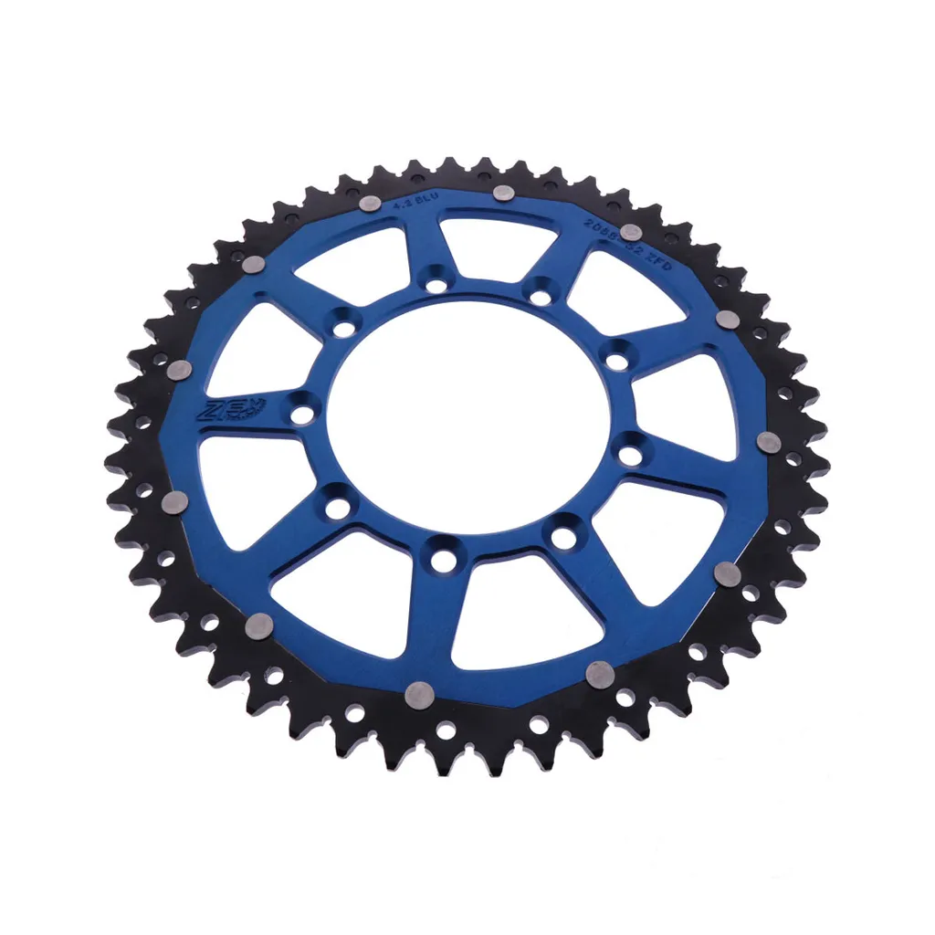 Couronne de transmission 52 dents 520 Dual bleue ZF ZFD-2068-52-BLU