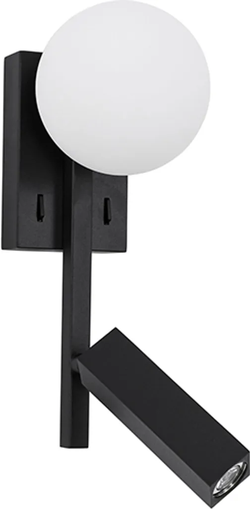 Applique LED Joline : Éclairage Anti-Éblouissement Verre Noir et Sable