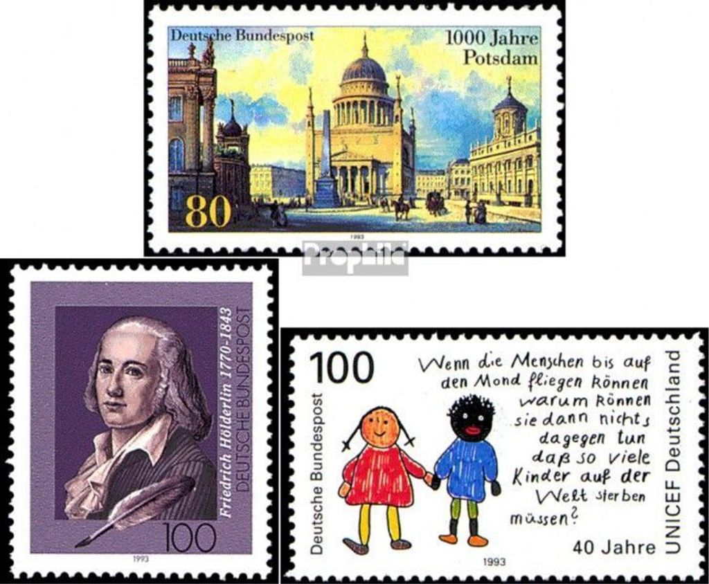 Briefmarken BRD (BR.Deutschland) 1993 Mi 1680,1681,1682 (kompl.Ausgaben) gestempelt 1000 Jahre Potsdam