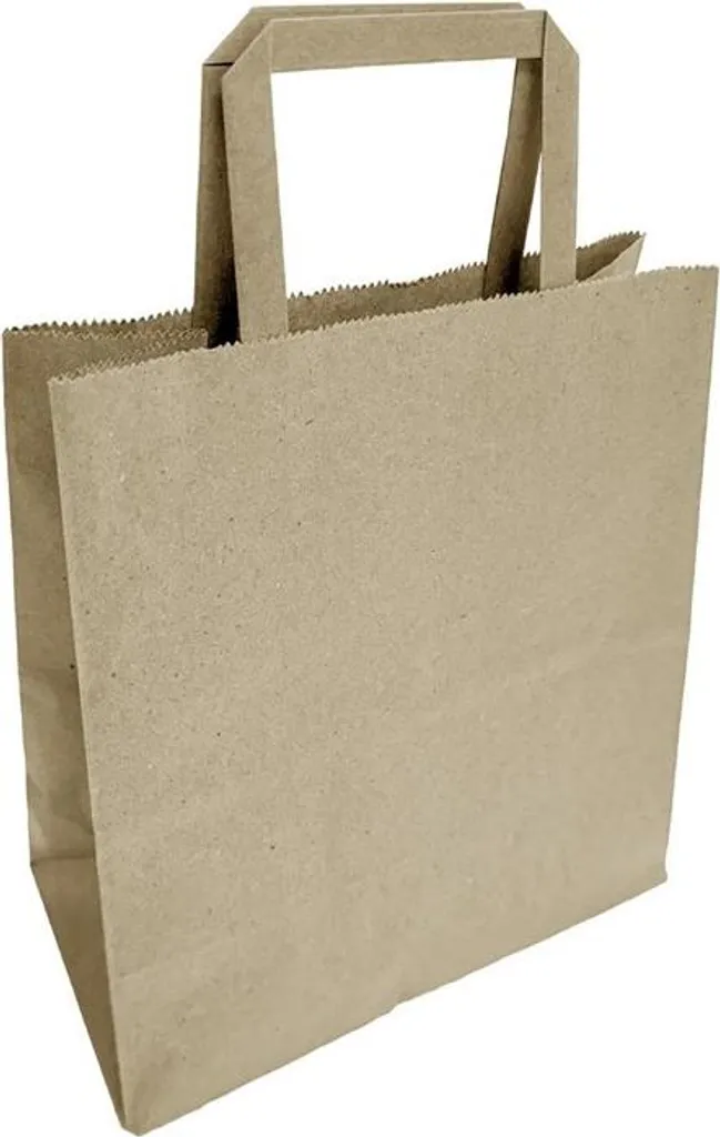 Sacs plats recyclables Fiesta papier brun 25x30cm format moyen x250