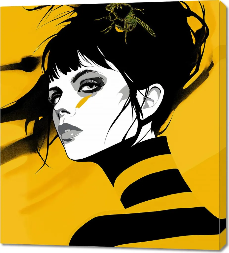 Quadro Astratto Giallo 90x100 cm - Decorazione Murale Luxury per Interni