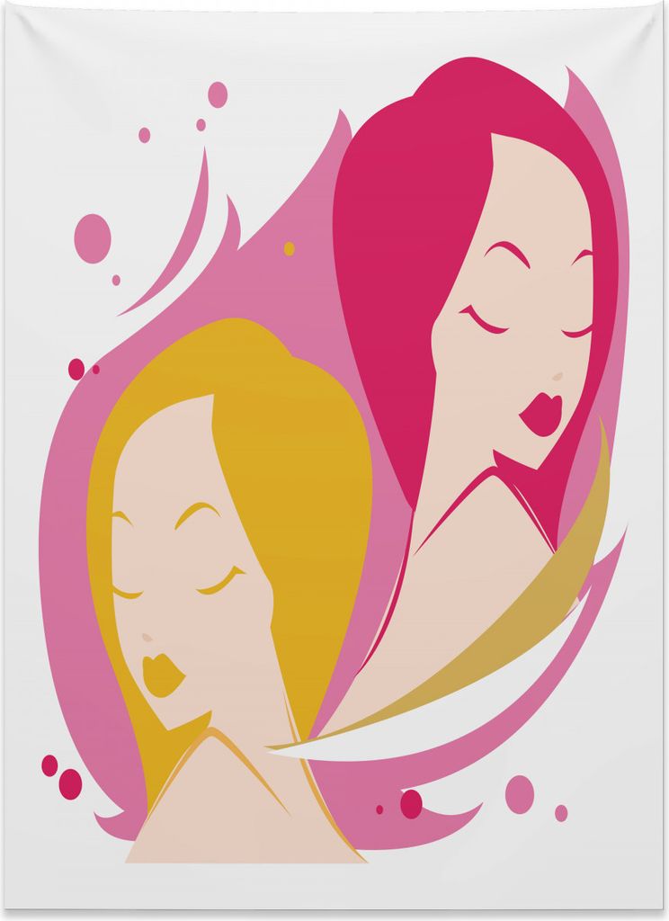 Abakuhaus Sternzeichen Zwillinge Wandteppich, Feminine Kunstvoll aus Weiches Mikrofaser Stoff Kein Verblassen Klare Farben Waschbar, 110 x 150 cm, ...