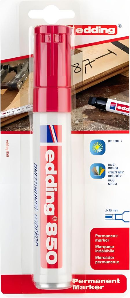 Edding Permanentmarker 850 5-15 mm rot 1er-Blister