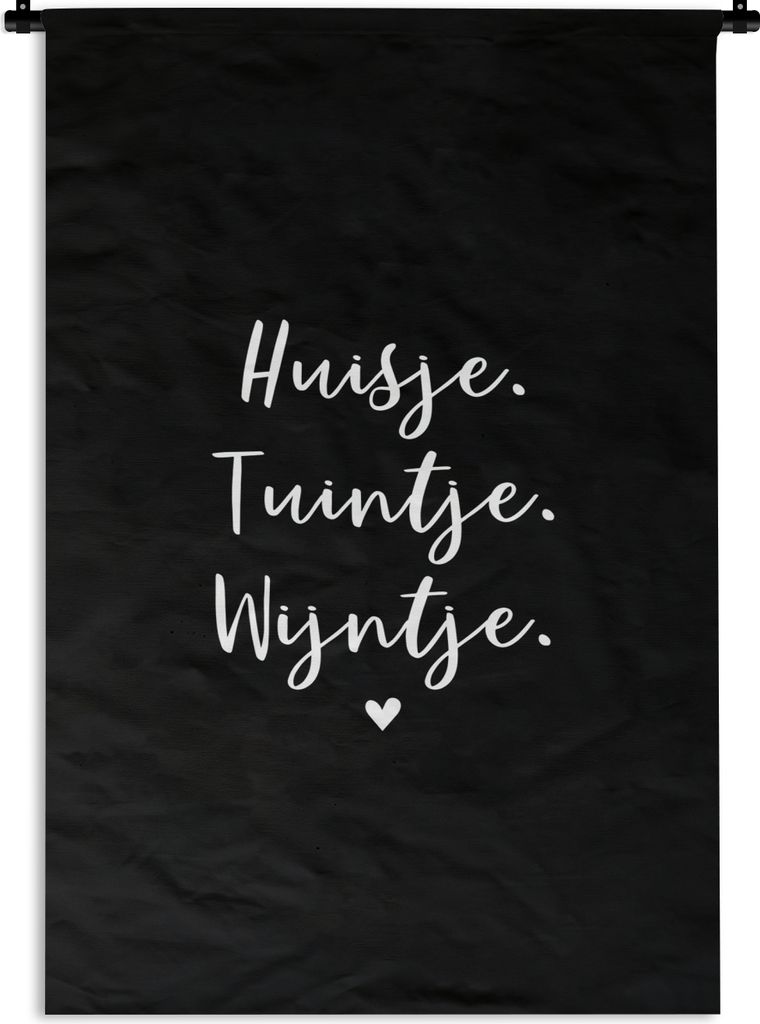 MuchoWow Wandteppich Wandbehang Haus, Garten, Wein - Zitate - Text - Wein - Haus 60x90 cm Tapisserie Dekoration Wandtuch - Foto-Teppich - Abwaschbar