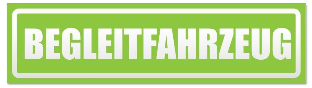 Kiwistar - Autoaufkleber - Lindgrün - 45 x 12 cm - Begleitfahrzeug invertiert - Hinweis Aufkleber Sticker für Auto, Kfz, Fahrrad, PKW, LKW