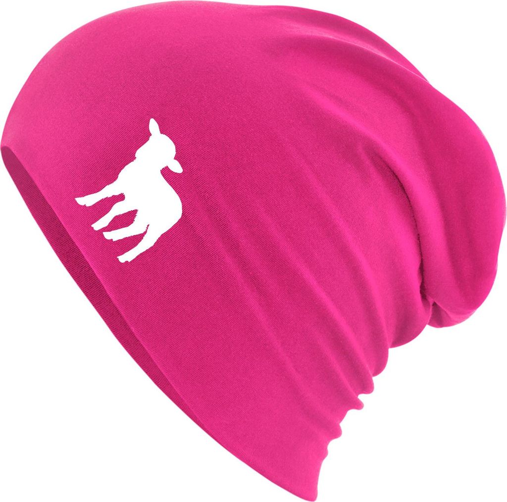 Huuraa Beanie Lamm Silhouette Fuchsia One Size Baumwolle und Elasthan Mütze Geschenkidee