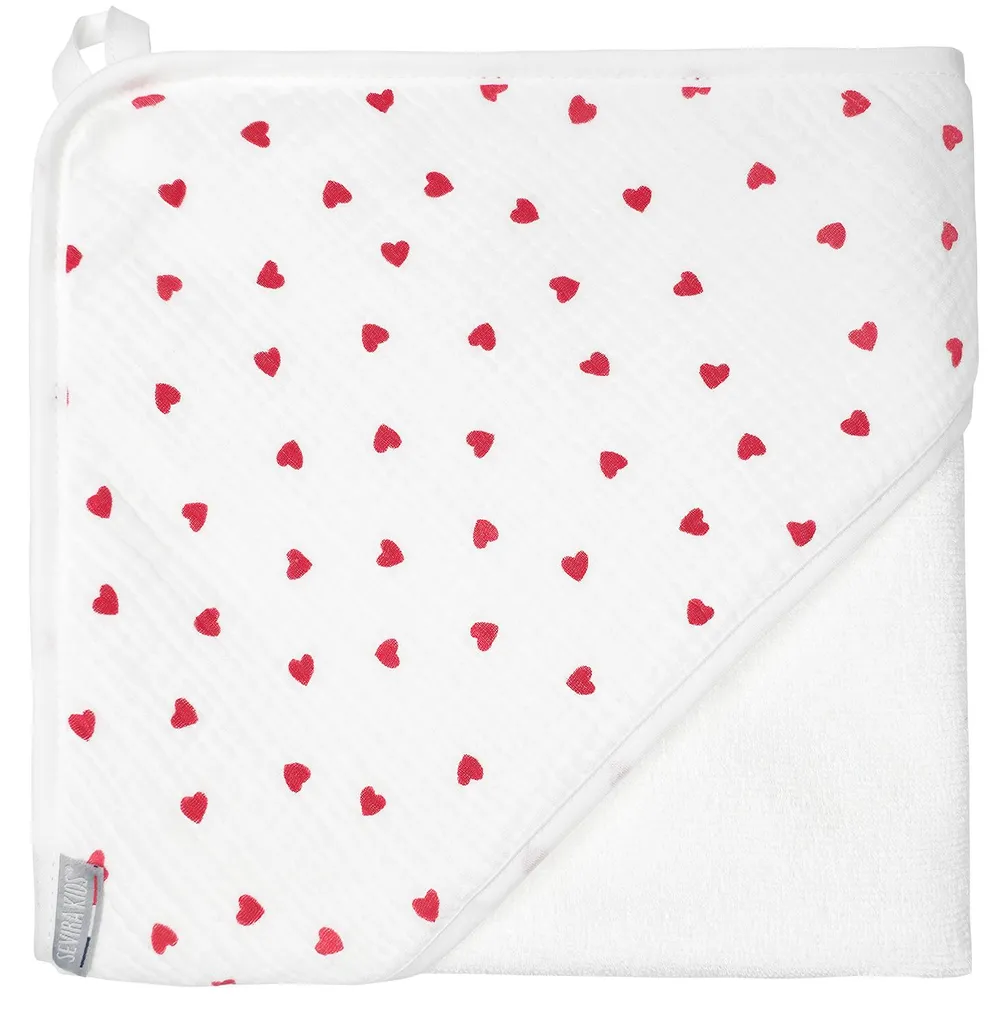 Poncho de plage et piscine pour bébé - Lovio Rouge 75x75 cm Sevira Kids