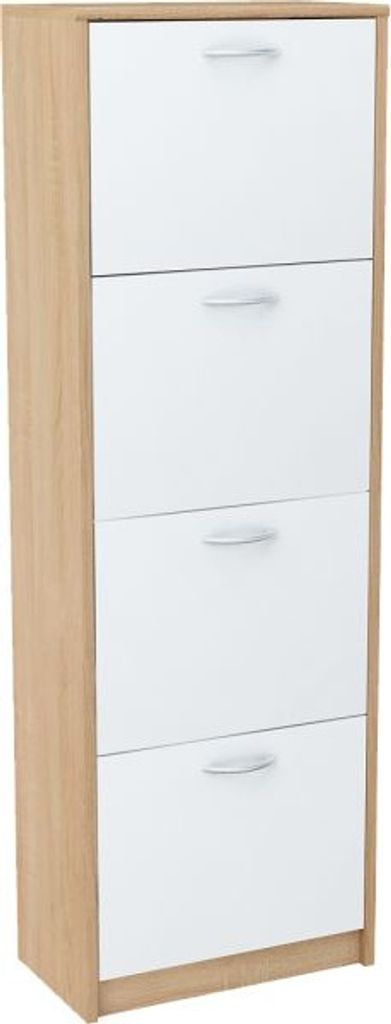 Hoher Schuhkipper IBOJA – Eiche Sonoma / weiß