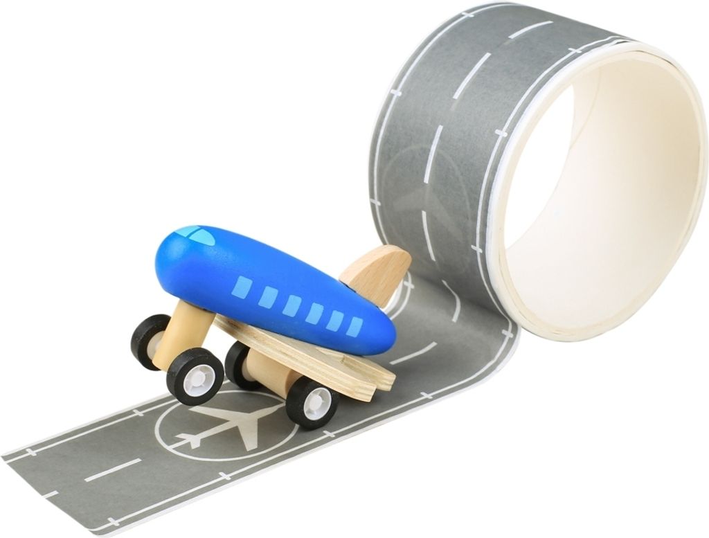 Bigjigs Toys Duct tape Landebahn mit Flugzeug Produktbild 