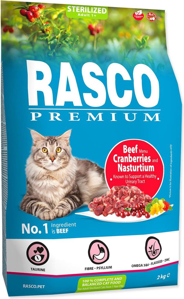 Karma Rasco Premium Sterilized wołowina z żurawiną i Zdjęcie produktu 