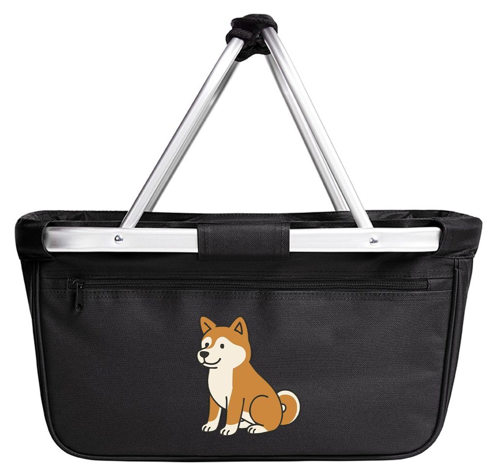 Huuraa Einkaufskorb Akita Inu Comic Akita 20 Liter Black faltbarer Tragekorb Geschenkidee
